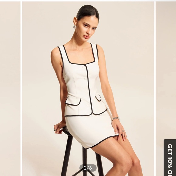 Commense White and Black Skirt Set - Picture 2 of 4